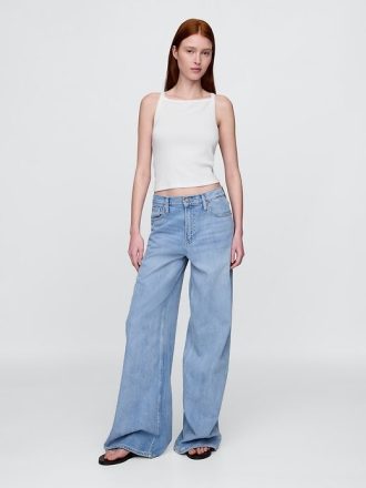 Tricou crop modern cu șorț și gât