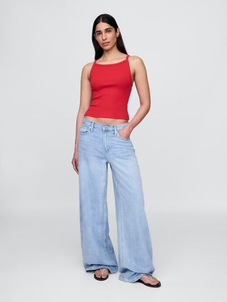 Tricou crop modern cu șorț și gât
