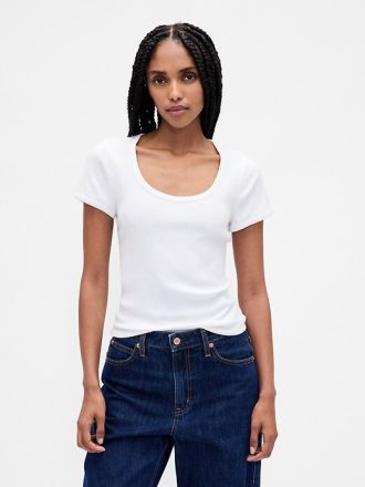 Tricou Crop Modern Rib Scoop