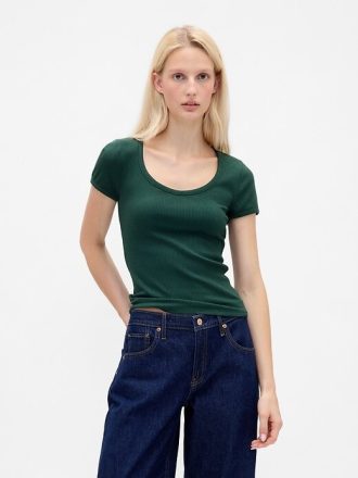 Tricou Crop Modern Rib Scoop
