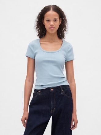 Tricou Crop Modern Rib Scoop