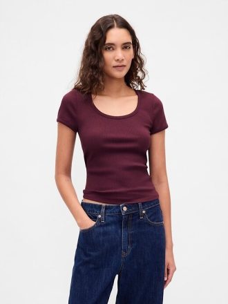 Tricou Crop Modern Rib Scoop