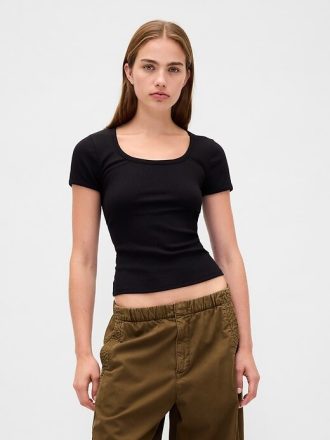 Tricou Crop Modern Rib Scoop