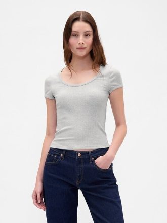 Tricou Crop Modern Rib Scoop