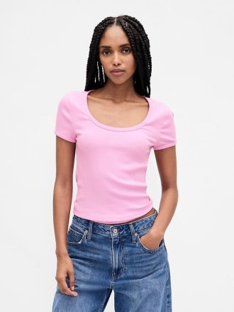 Tricou Crop Modern Rib Scoop