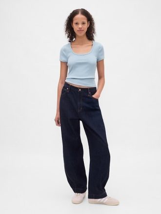 Tricou Crop Modern Rib Scoop
