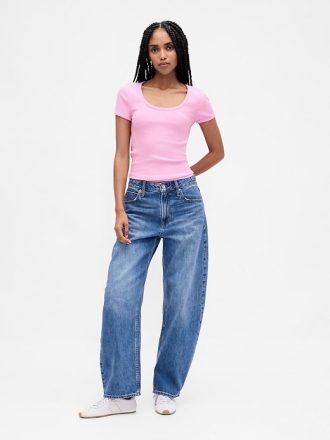Tricou Crop Modern Rib Scoop