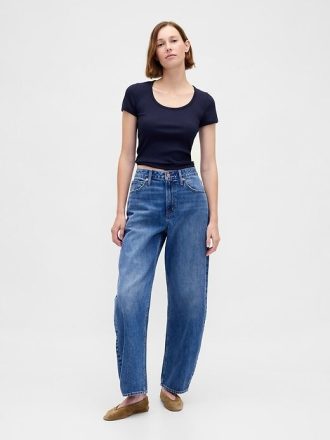 Tricou Crop Modern Rib Scoop