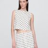 Tricou Crop Shell din amestec de in