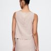 Tricou Crop Shell din amestec de in