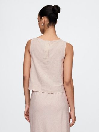 Tricou Crop Shell din amestec de in