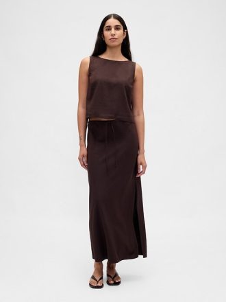 Tricou Crop Shell din amestec de in