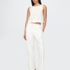 Tricou Crop Shell din amestec de in