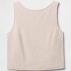Tricou Crop Shell din amestec de in