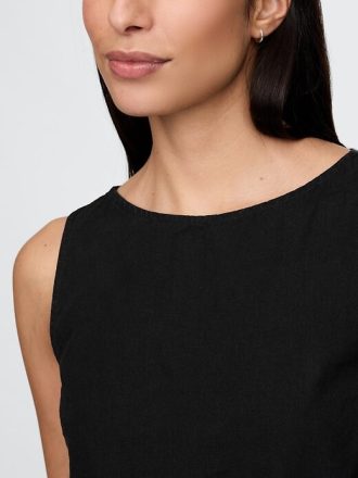 Tricou Crop Shell din amestec de in