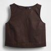 Tricou Crop Shell din amestec de in