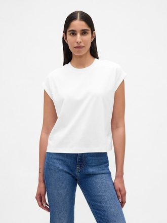 Tricou Crop Supima® Cotton Relaxed