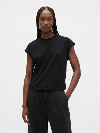 Tricou Crop Supima® Cotton Relaxed