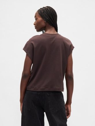 Tricou Crop Supima® Cotton Relaxed