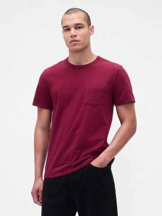 Tricou cu buzunar din bumbac organic