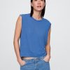 Tricou cu decolteu crewneck din amestec de in Tricou cu decolteu crewneck din amestec de in