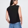 Tricou cu decolteu crewneck din amestec de in Tricou cu decolteu crewneck din amestec de in