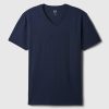 Tricou cu decolteu în V din jerseu de bumbac