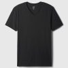 Tricou cu decolteu în V din jerseu de bumbac