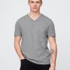 Tricou cu decolteu în V din jerseu de bumbac