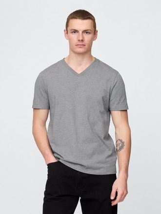 Tricou cu decolteu în V din jerseu de bumbac