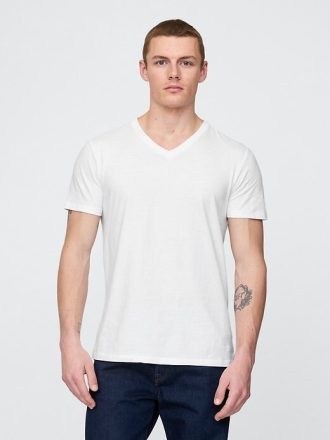 Tricou cu decolteu în V din jerseu de bumbac