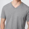 Tricou cu decolteu în V din jerseu de bumbac