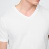 Tricou cu decolteu în V din jerseu de bumbac