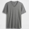 Tricou cu decolteu în V din jerseu de bumbac