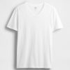 Tricou cu decolteu în V din jerseu de bumbac