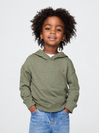 Tricou cu glugă din bumbac organic pentru bebeluși și copii mici