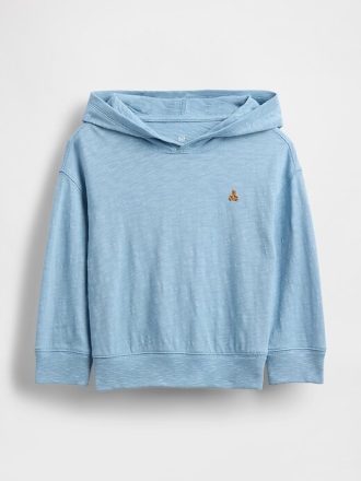 Tricou cu glugă din bumbac organic pentru bebeluși și copii mici