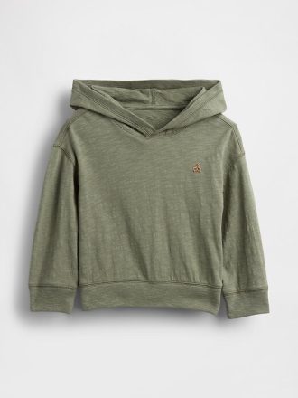 Tricou cu glugă din bumbac organic pentru bebeluși și copii mici