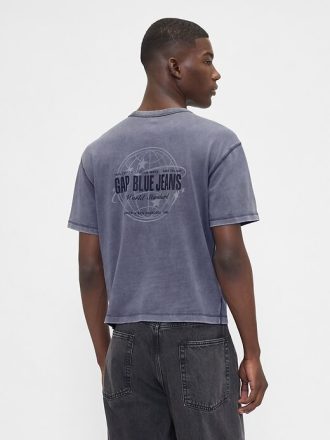Tricou cu grafic crop greu
