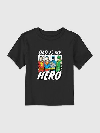 Tricou cu grafic DC Comics Justice League Hero Dad pentru copil mic