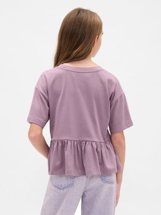Tricou cu grafic Peplum pentru copii