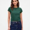 Tricou cu logo crop din jerseu de bumbac Tricou cu logo crop din jerseu de bumbac