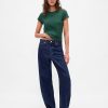 Tricou cu logo crop din jerseu de bumbac Tricou cu logo crop din jerseu de bumbac