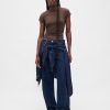 Tricou cu logo crop din jerseu de bumbac Tricou cu logo crop din jerseu de bumbac