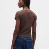 Tricou cu logo crop din jerseu de bumbac Tricou cu logo crop din jerseu de bumbac