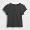 Tricou cu logo crop din jerseu de bumbac Tricou cu logo crop din jerseu de bumbac