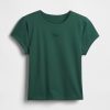Tricou cu logo crop din jerseu de bumbac Tricou cu logo crop din jerseu de bumbac