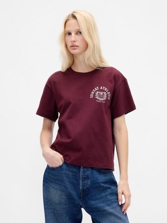 Tricou cu logo grafic relaxat