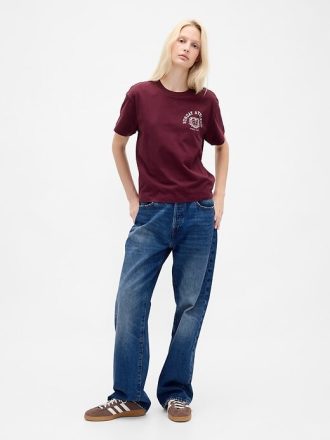 Tricou cu logo grafic relaxat
