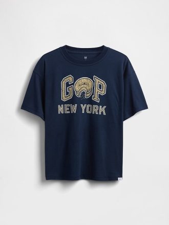 Tricou cu logo grafic relaxat pentru copii